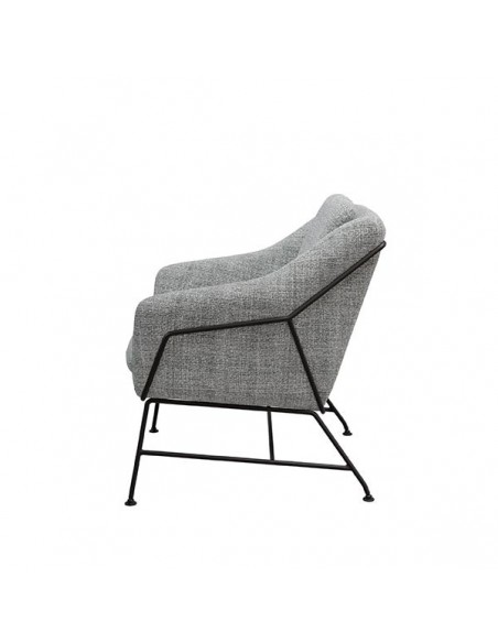 Butaca Brida en tejido tango y base de metal acabado negro.