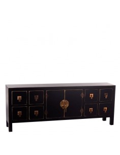 Aparador Oriental 8 cajones SHIAN 130 X 24, madera negro...
