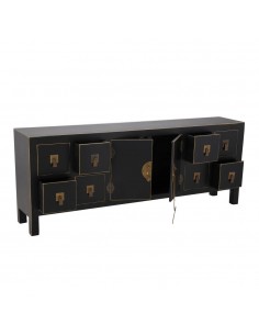 Aparador Oriental 8 cajones SHIAN 130 X 24, madera negro... 2