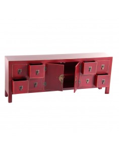 Aparador Oriental 8 cajones SHIAN 130 X 24, madera rojo y... 2