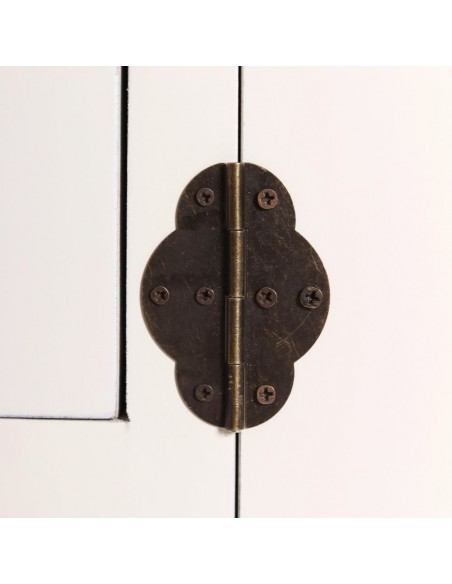 Aparador Oriental 8 cajones SHIAN 130 X 24, madera blanco y oro.