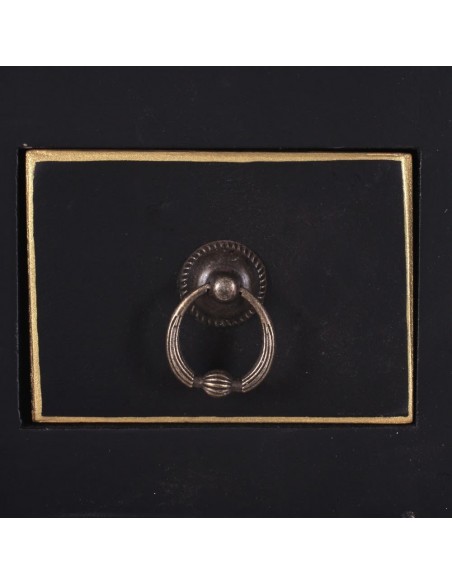 Consola SHIAN Oriental 63 x 26, preta, 2 portas e 6 gavetas