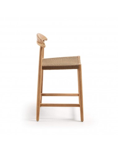 GLYNIS Taburete alto 62 eucalipto natural cuerda beige.
