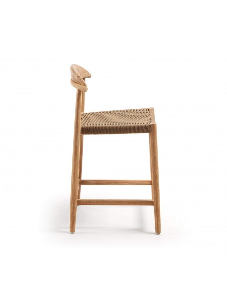 GLYNIS Taburete alto 62 eucalipto natural cuerda beige. GLYNIS Taburete alto 62 eucalipto natural cuerda beige.