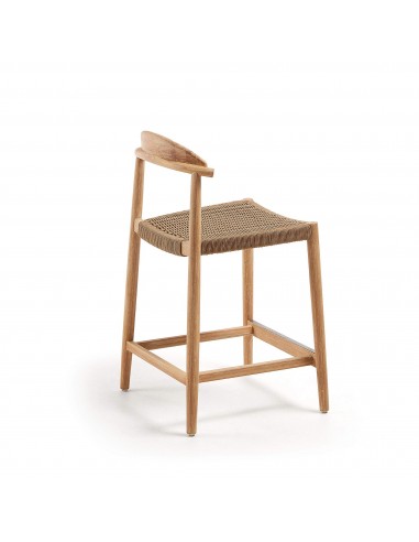 GLYNIS Taburete alto 62 eucalipto natural cuerda beige.