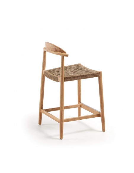 GLYNIS Taburete alto 62 eucalipto natural cuerda beige. GLYNIS Taburete alto 62 eucalipto natural cuerda beige.