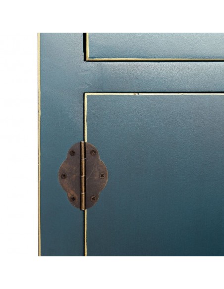 Mesita Oriental SHIAN 45 x 26, azul, 2 puertas y 1 cajón