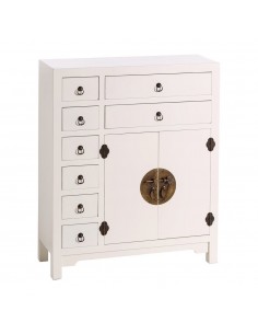 Aparador Oriental SHIAN 73 x 26 blanco. 8 cajones y 2...