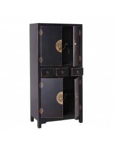 Aparador Oriental Alto SHIAN 131 x 63, negro. 2 puertas y... 2