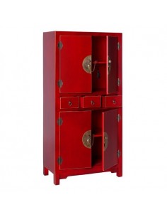 Aparador Oriental Alto SHIAN 131 x 63, rojo. 2 puertas y... 2