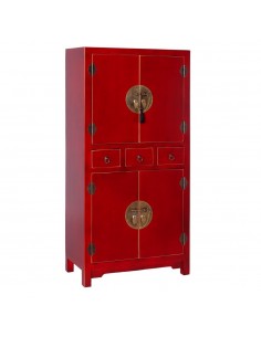 Aparador Oriental Alto SHIAN 131 x 63, rojo. 2 puertas y...