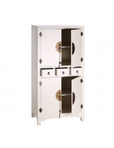 Aparador Oriental Alto SHIAN 131 x 63, blanco. 2 puertas... 2
