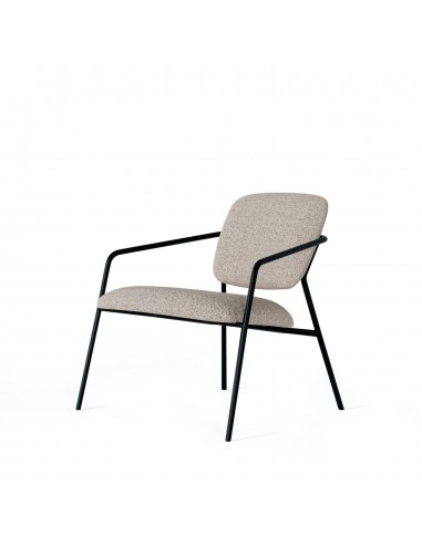 Poltrona VALETA de design retro, estofada Lemur e base em metal preto