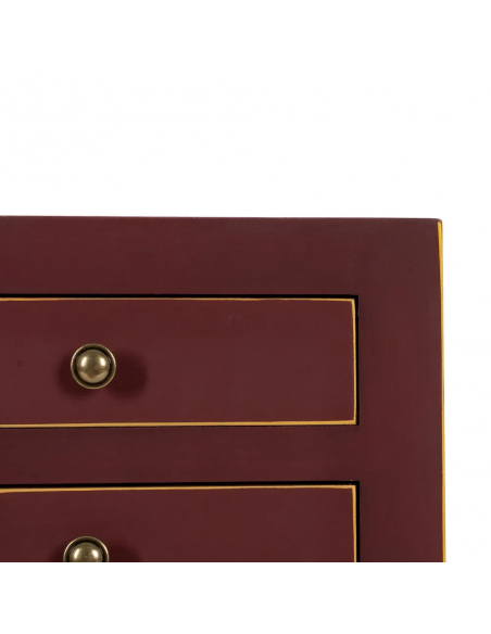 Consola de design HANZO Oriental 85 x 26, cor teja e 6 gavetas.