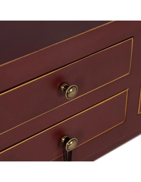 Consola de design HANZO Oriental 85 x 26, cor teja e 6 gavetas.