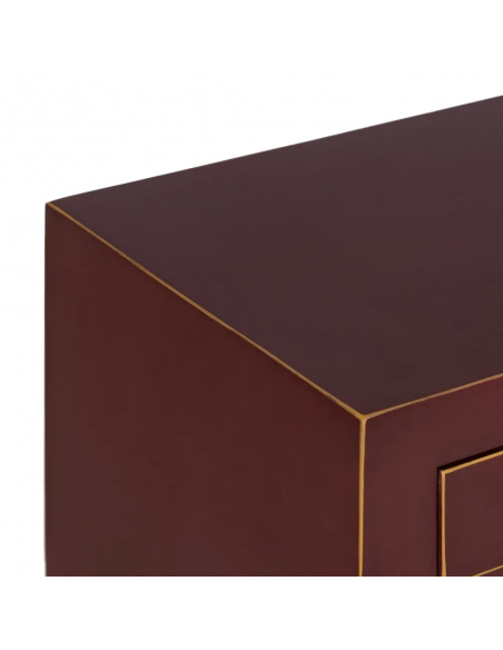 Consola de design HANZO Oriental 85 x 26, cor teja e 6 gavetas.