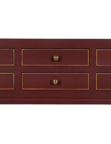 Consola de design HANZO Oriental 85 x 26, cor teja e 6 gavetas.
