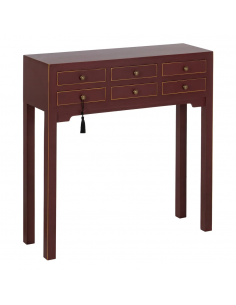 Consola de diseño Oriental HANZO 85 x 26, teja y 6 cajones.