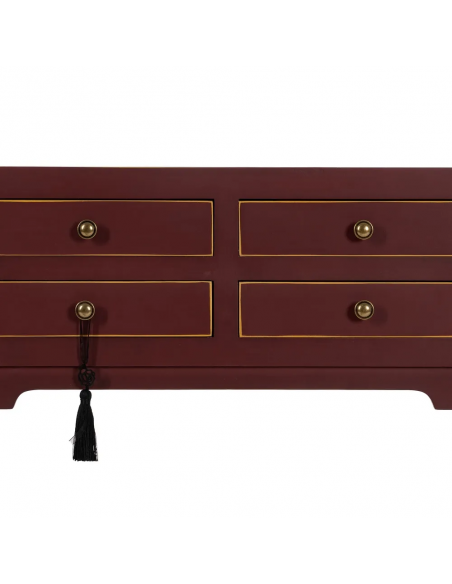 Consola de design HANZO Oriental 63 x 26, teja e 4 gavetas.