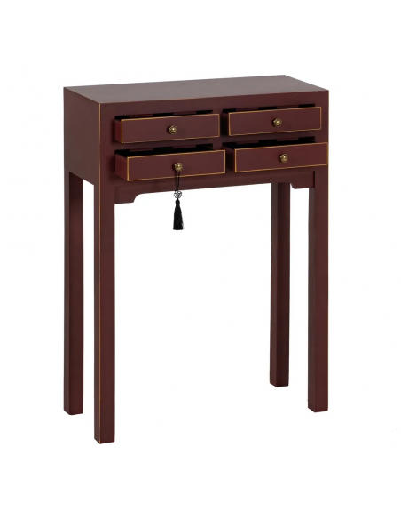 Consola de design HANZO Oriental 63 x 26, teja e 4 gavetas.