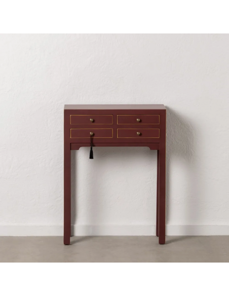 Consola de diseño Oriental HANZO 63 x 26, teja y 4 cajones.