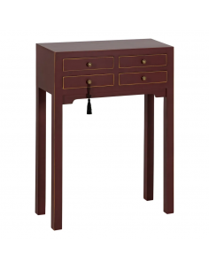 Consola de design HANZO Oriental 63 x 26, teja e 4 gavetas.