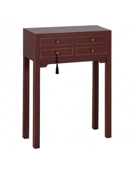 Consola de design HANZO Oriental 63 x 26, teja e 4 gavetas.