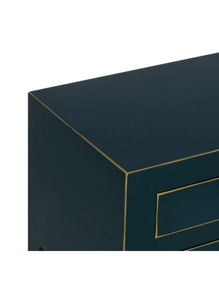 Consola de design HANZO Oriental 63 x 26, azul e 4 gavetas.