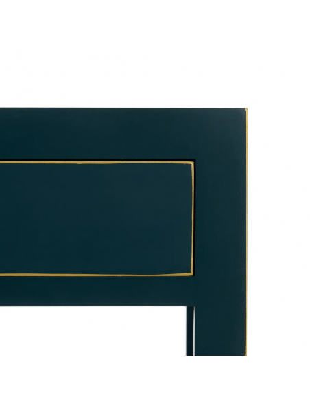 Mesa de design oriental MING 50 x 40, azul, 1 porta e 1 gaveta.