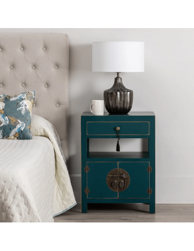 Mesa de design oriental MING 50 x 40, azul, 1...