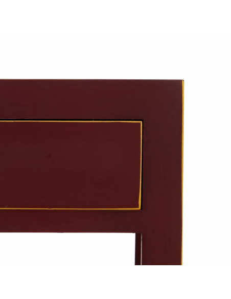 Mesa de cabeceira design oriental MING 50 x 40, teja, 1 porta e 1 gaveta.