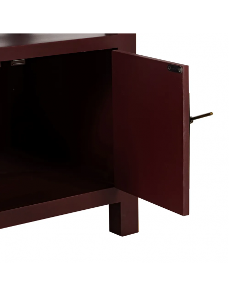 Mesa de cabeceira design oriental MING 50 x 40, teja, 1 porta e 1 gaveta.