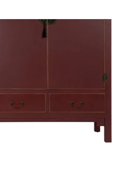 Armário Oriental MING 100 x 160, teja, 1 porta e 2 gavetas.