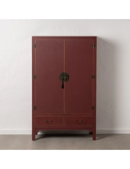 Armário Oriental MING 100 x 160, teja, 1 porta e 2 gavetas.