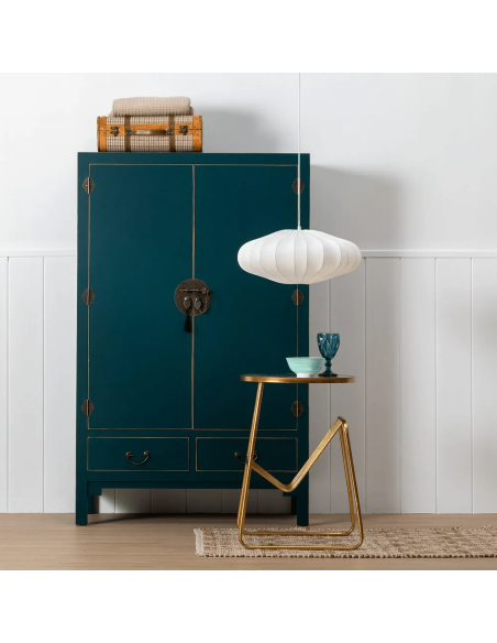 Armario Oriental MING 100 x 160, azul, 1 puerta y 2 cajones.