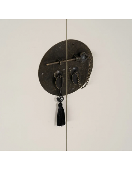 Armário Oriental MING 100 x 160, branco, 1 porta e 2 gavetas.