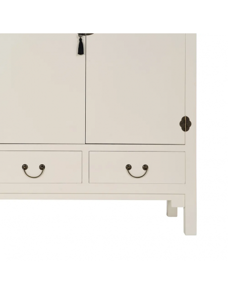 Armario Oriental MING 100 x 160, blanco, 1 puerta y 2 cajones.