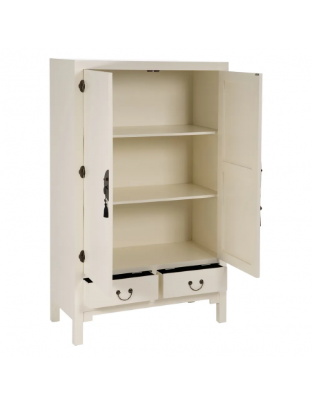 Armario Oriental MING 100 x 160, blanco, 1 puerta y 2 cajones.