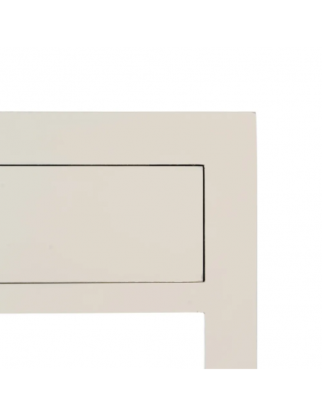 Mesita de noche diseño Oriental MING 50 x 40, blanco, 1 puerta y 1 cajón.