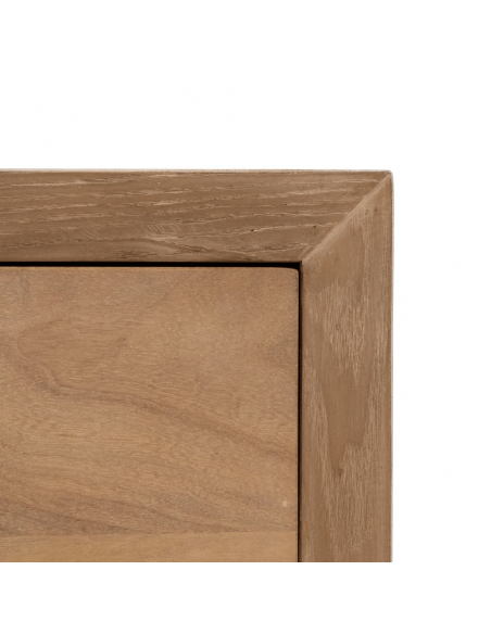 Aparador Japandi AIKO, 9 cajones, madera y metal combinado blanco y natural