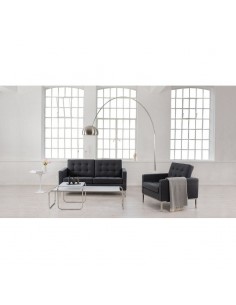 Candeeiro de pé Arco design vanguardista, mármore preto,... 2