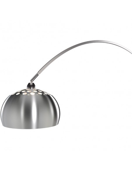 Candeeiro de pé Arco design vanguardista, mármore preto, metal