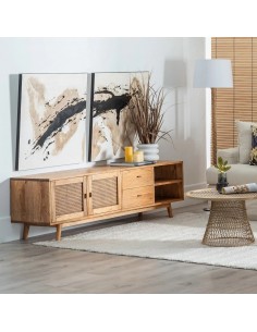 Mueble de TV Mediterráneo ONA 180 x 43, madera de mindi 2