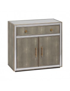 Cómoda Shabby Chic CHLOE 81 x 41, cristal espejo y gris...