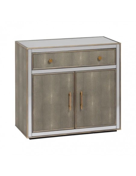 Cómoda Shabby Chic CHLOE 81 x 41, cristal espejo y gris plata