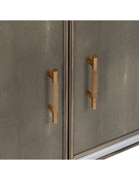 Cómoda Shabby Chic CHLOE 81 x 41, cristal espejo y gris plata