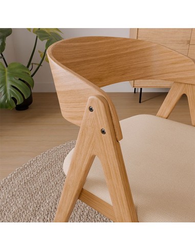 Cadeira nórdica Lazuli, tela, carvalho