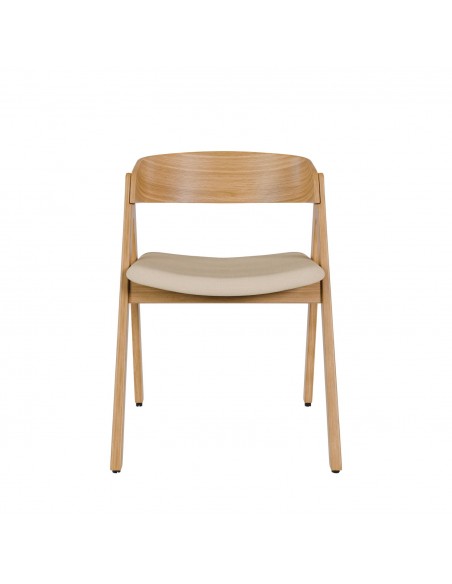Silla nórdica Lazuli, tela, roble