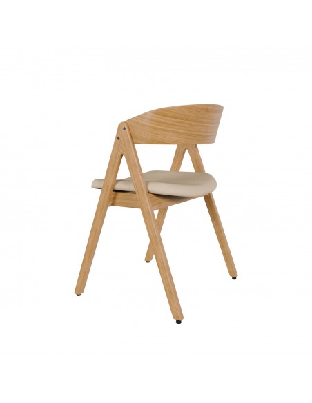 Cadeira nórdica Lazuli, tela, carvalho