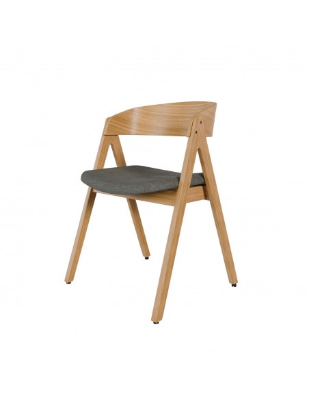 Cadeira nórdica Lazuli, tela, carvalho